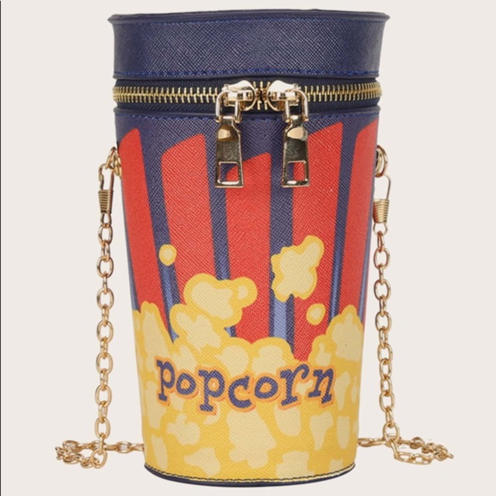 Blue popcorn bag